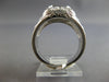 LARGE 1.49CT DIAMOND & AAA SAPPHIRE 14KT WHITE GOLD EMERALD CUT & ROUND FUN RING