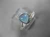 WIDE 1.35CT DIAMOND & AAA CABOCHON AQUAMARINE 18KT WHITE GOLD TRILLION LOVE RING