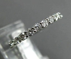 ANTIQUE .51CT ROUND DIAMOND 14K WHITE GOLD ETERNITY RING 2mm BEAUTIFUL! #21704