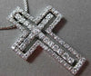 ESTATE .80CT DIAMOND 18KT WHITE GOLD 3D HANDCRAFTED FLOATING CROSS PENDANT 13084