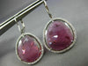 ESTATE 21.67CT DIAMONDS & AAA PINK TOURMALINE 14K WHITE GOLD 3D HANGING EARRINGS