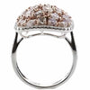 LARGE 3.87CT WHITE & PINK DIAMOND 18K WHITE & ROSE GOLD MULTI SHAPE CLUSTER RING
