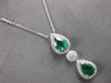 LARGE 2.33CT DIAMOND & AAA EMERALD 18KT WHITE GOLD BY THE YARD LARIAT NECKLACE