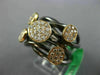 ESTATE LARGE .57CT DIAMOND 18KT BLACK GOLD 3D CLUSTER MULTI ROW CRISS CROSS RING