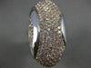 ESTATE EXTRA LARGE 3.23CT PINK DIAMOND 18K WHITE & ROSE GOLD OVAL SHAPE FUN RING