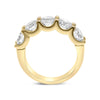 EXTRA LARGE 3.18CT DIAMOND 14KT YELLOW GOLD 3D CLASSIC 5 STONE ANNIVERSARY RING