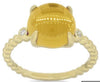 ESTATE 4.08CT DIAMOND & AAA CITRINE 14KT YELLOW GOLD CABOCHON 3 STONE FUN RING