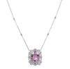 EXTRA LARGE 24.68CT DIAMOND & KUNZITE 18KT WHITE GOLD 3D OVAL & ROUND NECKLACE