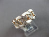 WIDE .54CT DIAMOND & WHITE ENAMEL 14KT ROSE GOLD 3D MULTI LINK ETERNITY FUN RING
