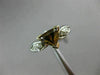 1CT ROUND & TRILLON WHITE & FANCY YELLOW DIAMOND 14KT WHITE GOLD ENGAGEMENT RING