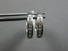 ESTATE .25CT DIAMOND 14KT WHITE GOLD CLASSIC ROUND HUGGIE HOOP HANGING EARRINGS