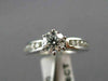 ESTATE WIDE .91CT ROUND DIAMOND 14KT WHITE GOLD SOLITAIRE ENGAGEMENT RING #21702