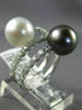 WIDE .6CT DIAMOND & AAA SOUTH SEA TAHITIAN PEARL 18K WHITE GOLD CRISS CROSS RING