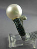 LARGE .94CT DIAMOND AAA SAPPHIRE & AAA SOUTH SEA PEARL 18KT WHITE GOLD LOVE RING