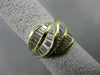 ANTIQUE WIDE 2.50CT BAGUETTE DIAMOND 18KT YELLOW GOLD COCKTAIL RING E/F #20143