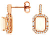 1.76CT DIAMOND & AAA OPAL 14K ROSE GOLD ROUND & BAGUETTE SQUARE OCTAGON EARRINGS