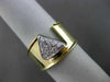 ESTATE LARGE .25CT DIAMOND 18K WHITE & YELLOW GOLD TRIANGLE TRILLION RING #22095