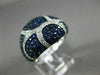 ESTATE WIDE 2.43CT DIAMOND & AAA SAPPHIRE 14K WHITE GOLD MULTI ROW PAVE FUN RING