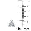 1.0CT DIAMOND 14KT WHITE GOLD 3D ROUND 3 STONE TRIANGULAR FLOWER STUD EARRINGS