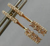 ESTATE .31CT ROUND & BAGUETTE DIAMOND 14KT ROSE GOLD ELONGATED HANGING EARRINGS