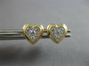 .22CT DIAMOND 14KT YELLOW GOLD 3D CLUSTER HEART SHAPE FILIGREE MILGRAIN EARRINGS