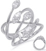 WIDE .72CT DIAMOND 14K WHITE GOLD ROUND & MARQUISE MULTI ROW MULTI LEAF FUN RING