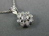 ESTATE .20CT DIAMOND 14KT WHITE GOLD 3D FLOWER BEZEL FLOATING PENDANT #25926