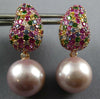 3.77CT DIAMOND & AAA SAPPHIRE & SOUTH SEA PEARL 18KT ROSE GOLD HANGING EARRINGS