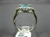 ESTATE LARGE 3.25CT DIAMOND & AAA AQUAMARINE 14KT WHITE GOLD 3D ENGAGEMENT RING