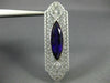 ANTIQUE LARGE 4.07CT DIAMOND & AMETHYST 14K WHITE GOLD FILIGREE PIN BROOCH 22118
