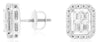 1.25CT DIAMOND 14K WHITE GOLD ROUND & BAGUETTE INVISIBLE SCREWBACK STUD EARRINGS