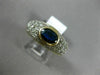 WIDE 1.45CT DIAMOND & AAA OVAL SAPPHIRE 14K YELLOW GOLD 3D BEZEL ENGAGEMENT RING