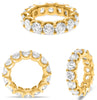 LARGE 6.50CT DIAMOND 14KT YELLOW GOLD 3D EMERALD CUT ETERNITY ANNIVERSARY RING