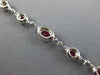 ESTATE 2.41CT DIAMOND & AAA RUBY 18KT WHITE GOLD OVAL HALO CLASSIC LOVE BRACELET