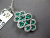 LARGE 2.12CT DIAMOND & AAA EMERALD 18KT WHITE GOLD OVAL INFINITY JOURNEY PENDANT