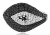 ESTATE 1.15CT WHITE & BLACK DIAMOND 14KT WHITE GOLD 3D LUCKY EVIL EYE FUN RING