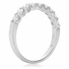 ESTATE .63CT DIAMOND 14KT WHITE GOLD ROUND SHARE PRONG WEDDING ANNIVERSARY RING