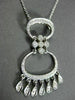ANTIQUE LARGE .40CT DIAMOND 18KT WHITE GOLD 3D FILIGREE CHANDELIER PENDANT #3029