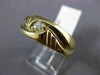 ESTATE .12CT DIAMOND 14K YELLOW GOLD SOLITAIRE MULTI WAVE MENS GYPSY RING #11663