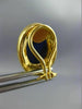 ESTATE LARGE AAA LAPIS 14KT YELLOW GOLD 3D CLASSIC OVAL CLIP ON EARRINGS #25816