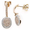 .66CT WHITE & PINK DIAMOND 18KT WHITE & ROSE GOLD OVAL FILIGREE HANGING EARRINGS