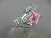 ESTATE LARGE .45CT ROUND DIAMOND 18KT WHITE GOLD 3D DOUBLE TEAR DROP LOVE RING