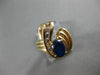 ANTIQUE 1.40CT DIAMOND & AAA OVAL SAPPHIRE 14KT YELLOW GOLD JOURNEY RING #12164