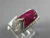 5.42CT DIAMOND & AAA RUBY 18KT WHITE GOLD 3D ROUND & PRINCESS PYRAMID MENS RING