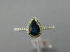 ESTATE .66CT DIAMOND & AAA SAPPHIRE 14K WHITE GOLD PEAR SHAPE 3D ENGAGEMENT RING