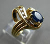 ANTIQUE 1.40CT DIAMOND & AAA OVAL SAPPHIRE 14KT YELLOW GOLD JOURNEY RING #12164