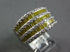 2.44CT WHITE & FANCY YELLOW DIAMOND 18KT WHITE GOLD MULTI ROW ANNIVERSARY RING