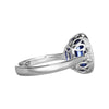 LARGE 3.53CT DIAMOND & AAA SAPPHIRE 18KT WHITE GOLD OVAL & TRAPEZOID BEZEL RING