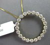 LARGE 2.13CT DIAMOND 14KT YELLOW GOLD 3D CLASSIC CIRCLE OF LIFE FLOATING PENDANT