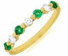 .55CT DIAMOND & AAA EMERALD 14KT YELLOW GOLD ROUND 7 STONE ANNIVERSARY RING